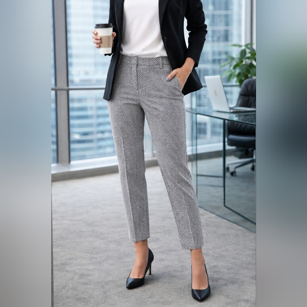Katherine Barclay Geometric/Diamond Print Ankle Pants